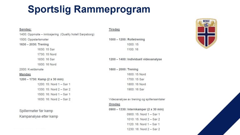 Sportslig Rammeprogram