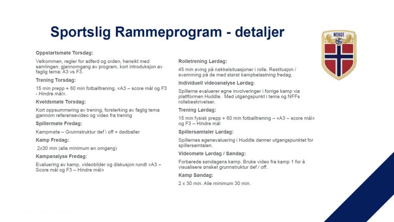 Rammeprogram detaljer
