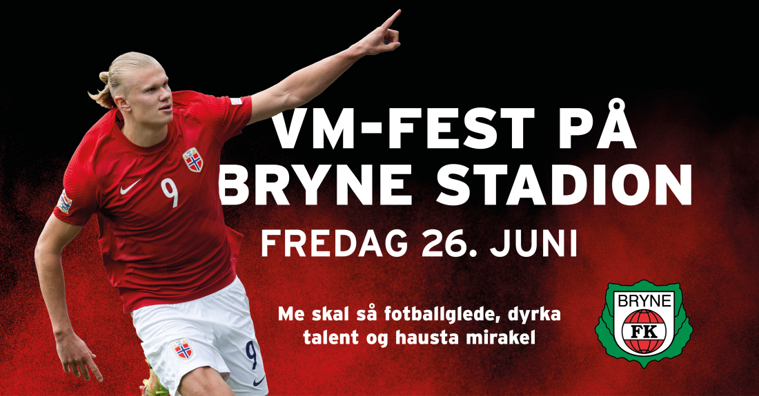 Erling Braut Haaland møter Frankrike i VM. Vi viser kampen i Jærhallen.