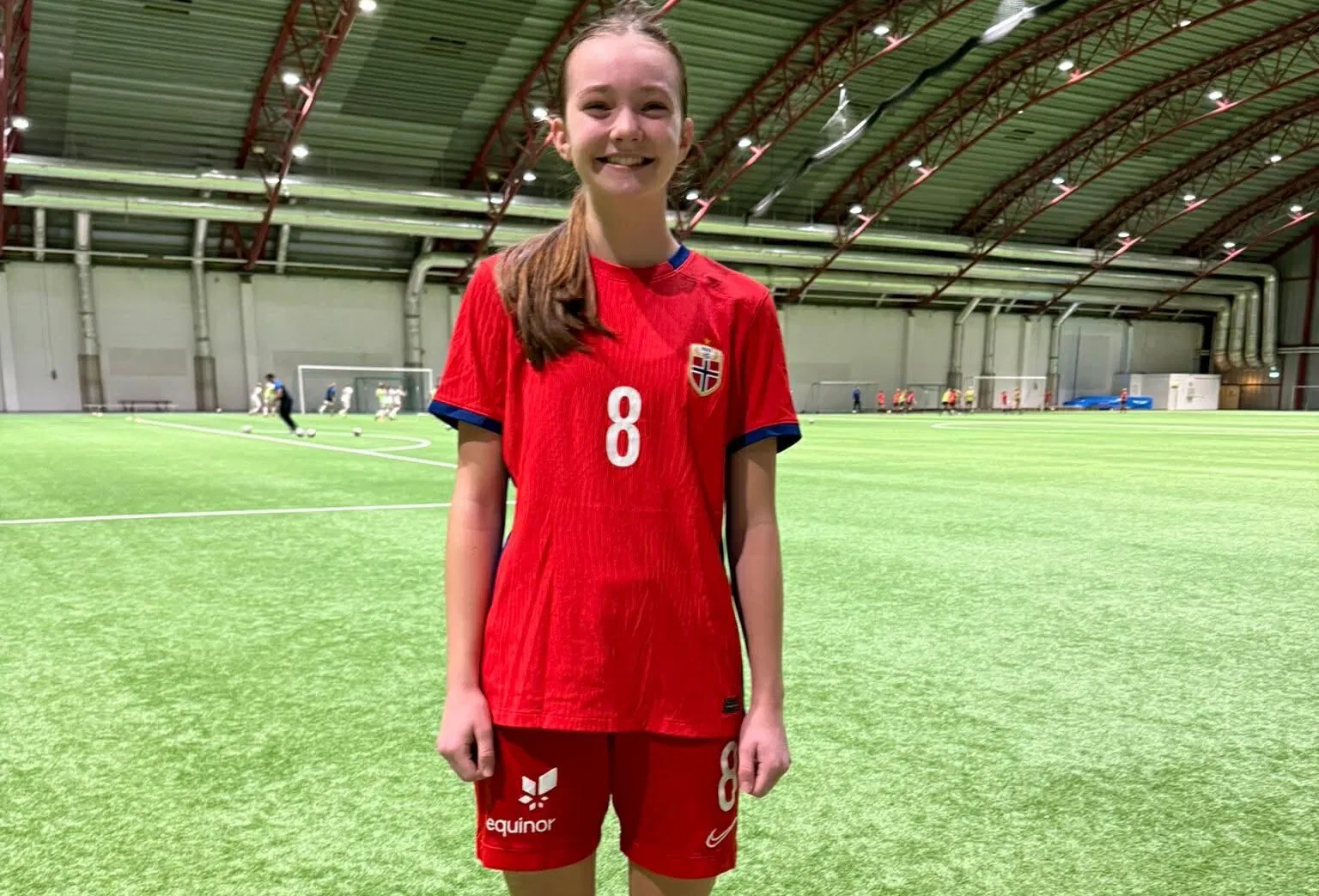 Lotte Mellemstrand Bore på J15-talentleir. <em>Foto: Privat</em>