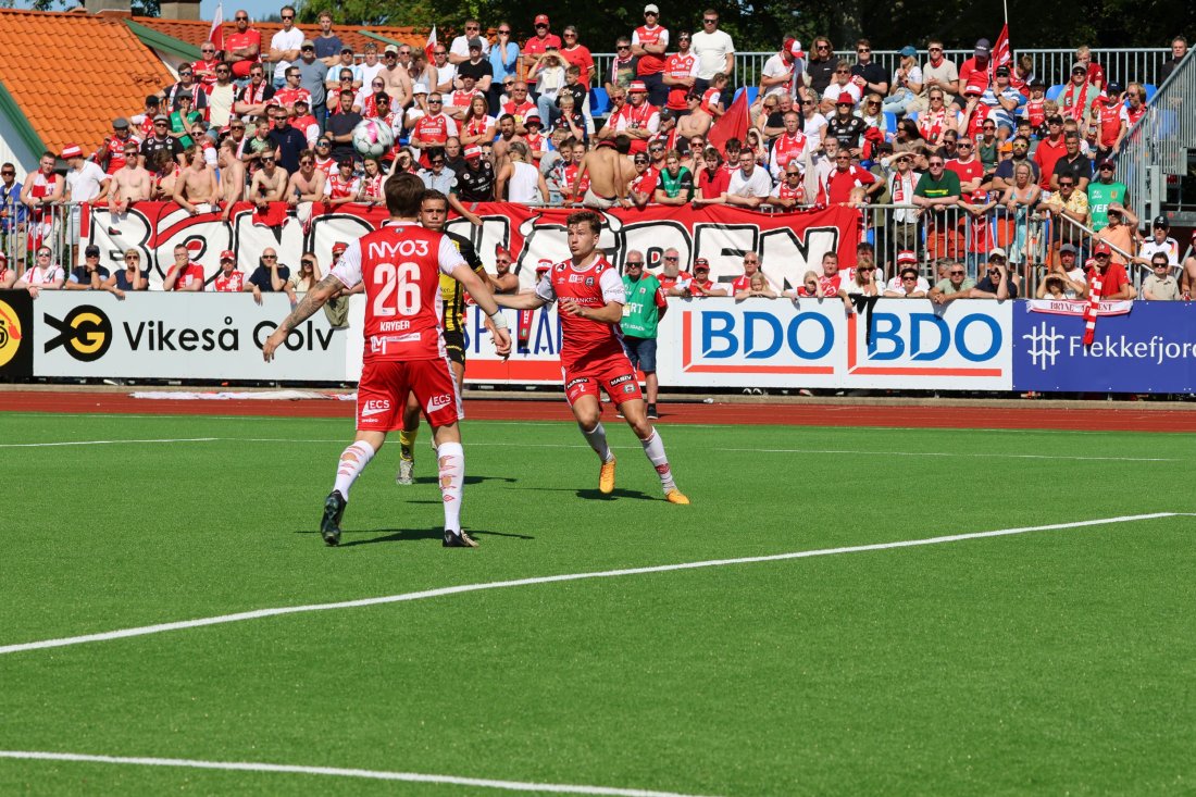 Den gode støtten fra tribunen i Egersund er med oss til Bergen.